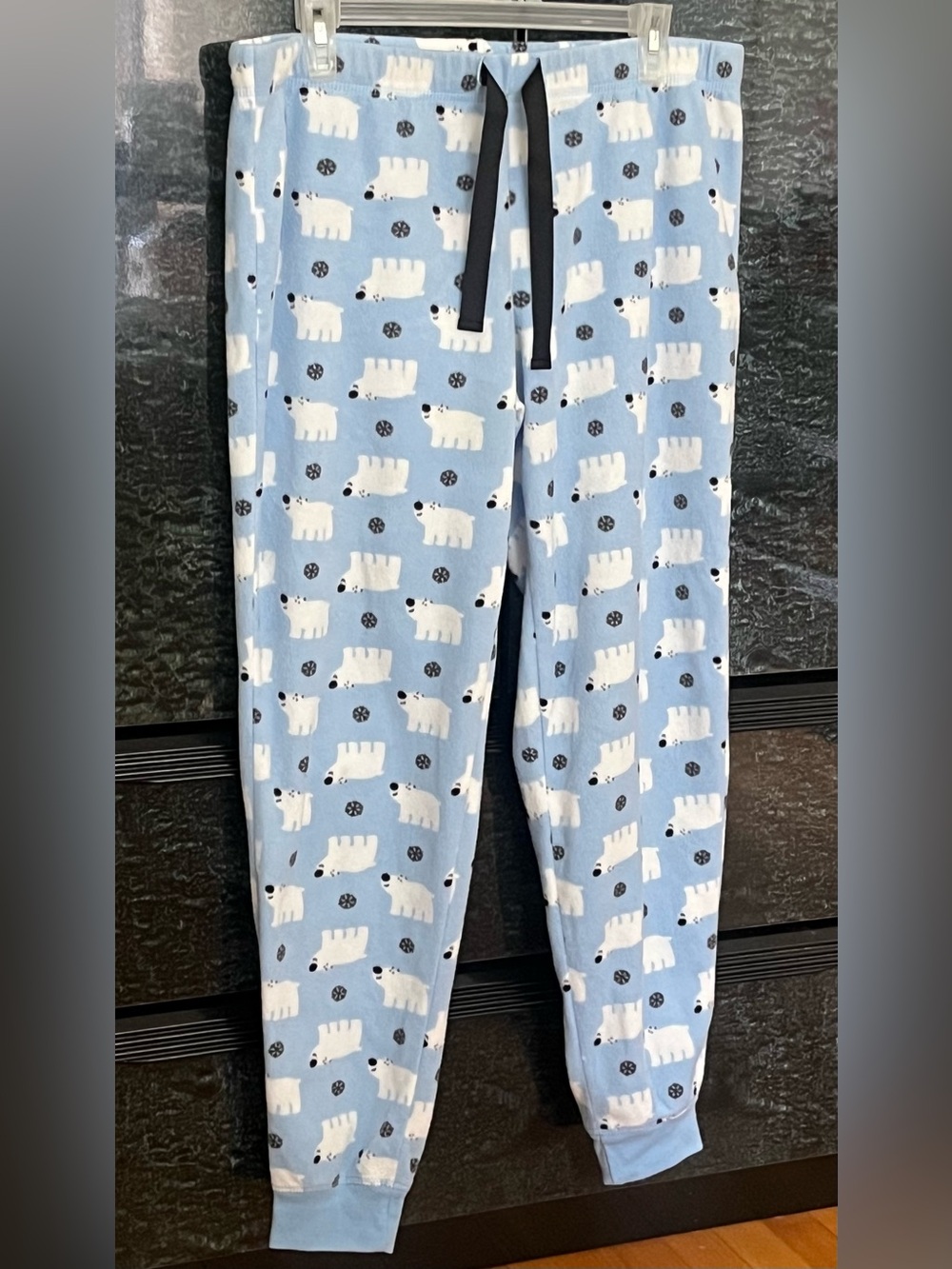 Polar Bear Print Pyjama Pants in Baby Blue